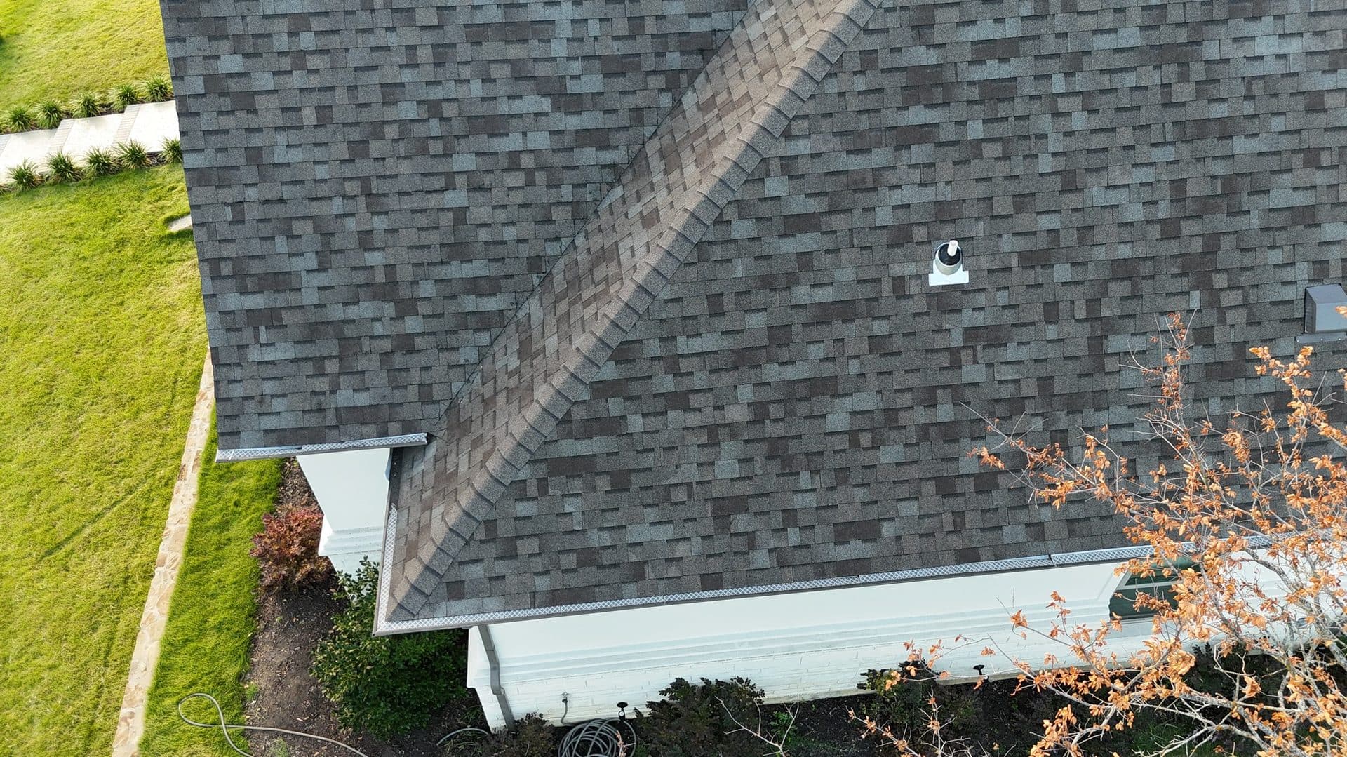Ridge and hip detail after completion